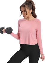 Bestisun Long Sleeve Cropped Tops Athletic Workout Athletic Yoga Gym Crop Tops for Women - Image 5
